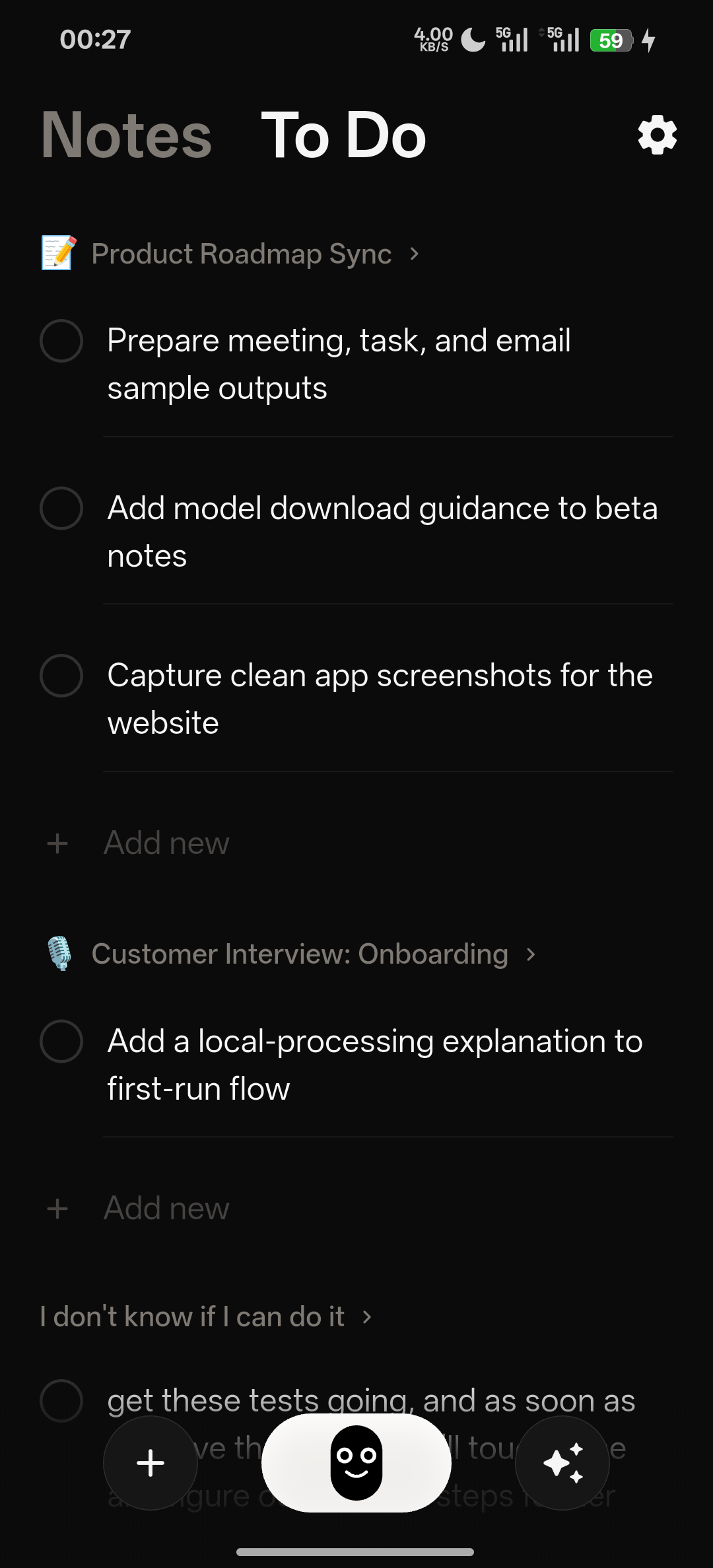 All TODOs - HushMemo Android beta